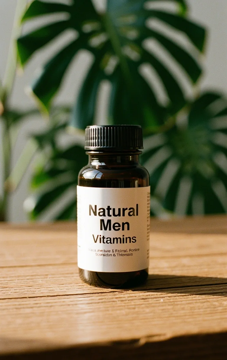 Premium natural supplements bottle in natural setting
